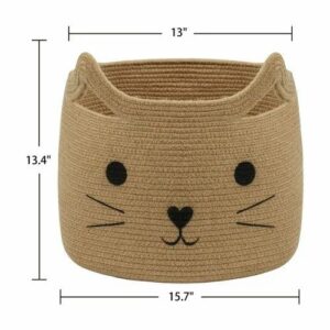 Hand Woven Natural Jute Laundry Basket For Blankets Toys Storage Basket